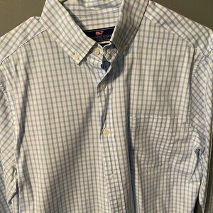 Vineyard Vines Men's Light Blue Check Shirt